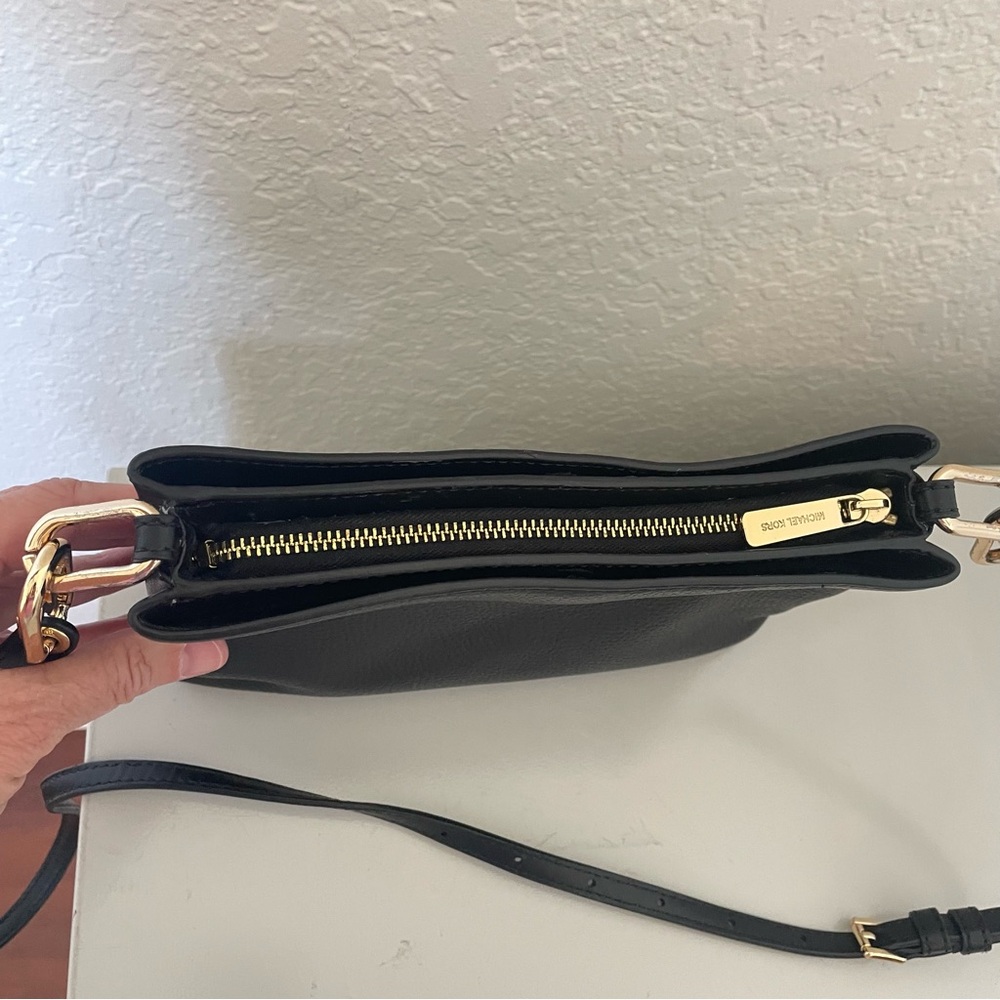 Michael Kors Black Leather Crossbody Bag with Gold Hardware - Picture 10 of 10